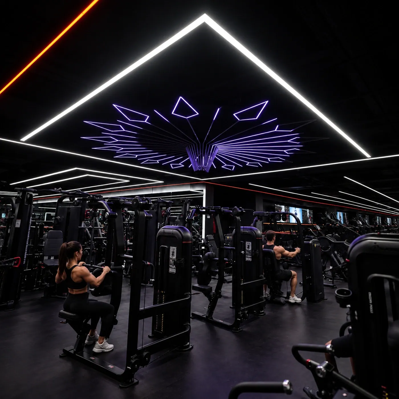 Entrenamiento en la sala de máquinas de Boss Fitness